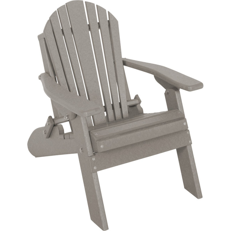 Berthelot Foldable Outdoor Adirondack Chair, Light Gray