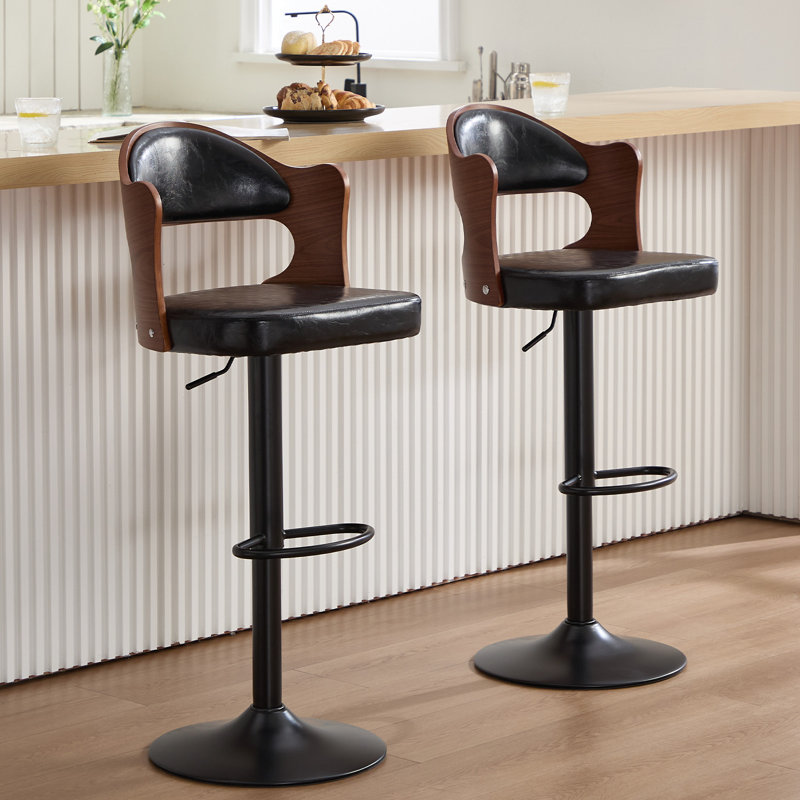Ensemble de 2 tabourets de bar Modern, Noir