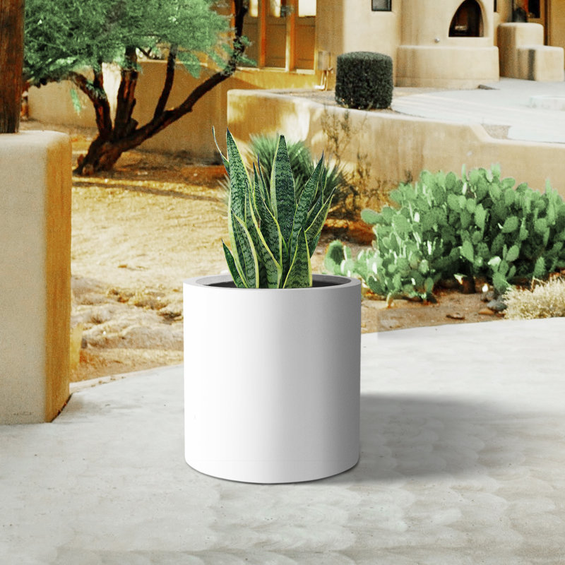Pot à fleurs Ilfrod, Blanc, H 9,8 po x l 9,8 po x P 9,8 po