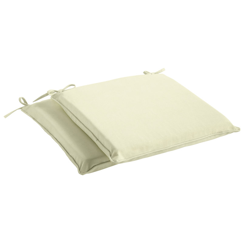 Macaire Sunbrella Outdoor 2'' Dining Chair Chair Pad, 2" H x 19" W x 19" D, Canvas Natural Sunbrella Canvas