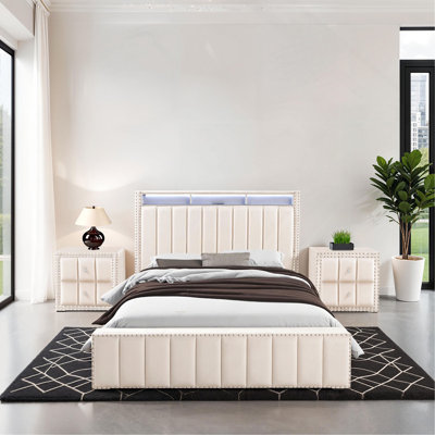 Tête de clou en tissu de chambre à coucher capitonnée glam