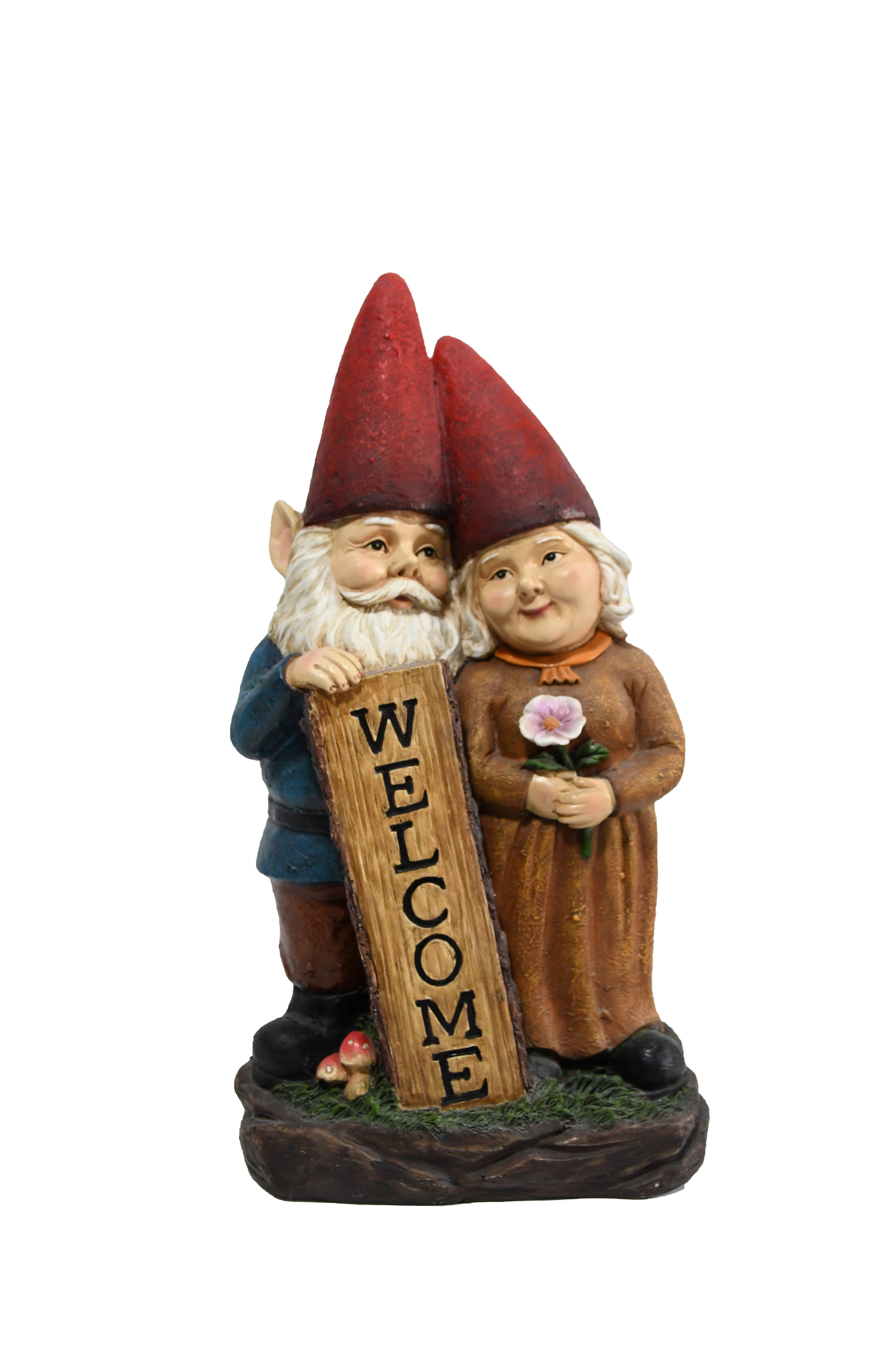 Hi-Line Gift Ltd. Robert & Sofia Standing Gnome Couple with Welcome ...