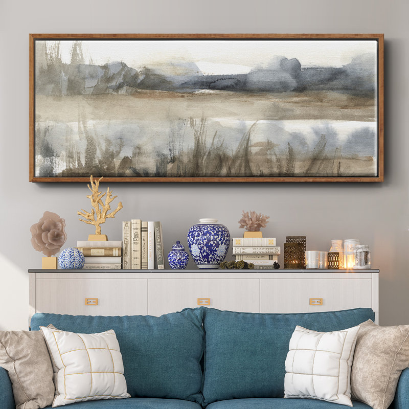 BlueGrey Marsh II- Framed Canvas