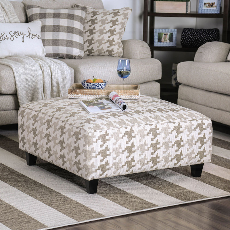 Repose-pieds carré de style transitionnel