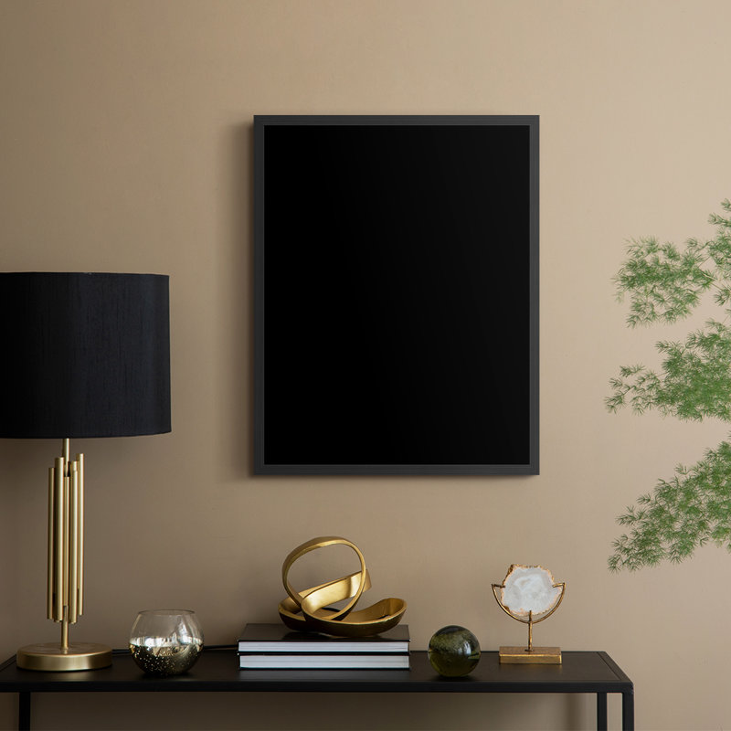 Magneta Coral II, reproduction encadrée - bois massif, H 11 po x l 9 po, Noir, noir, noir, noir