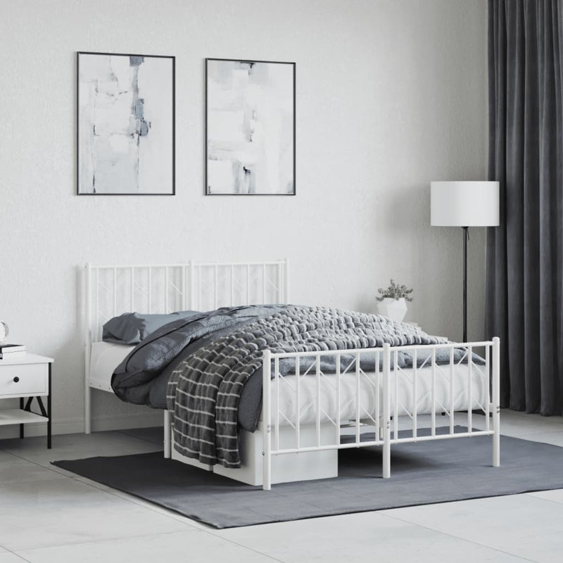 Metal Bed, 120 x 200 cm, White