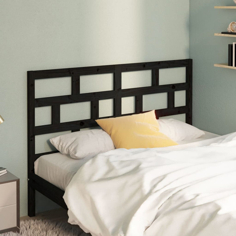 Macintyre Solid Wood Headboard, Black, Double (4'6)
