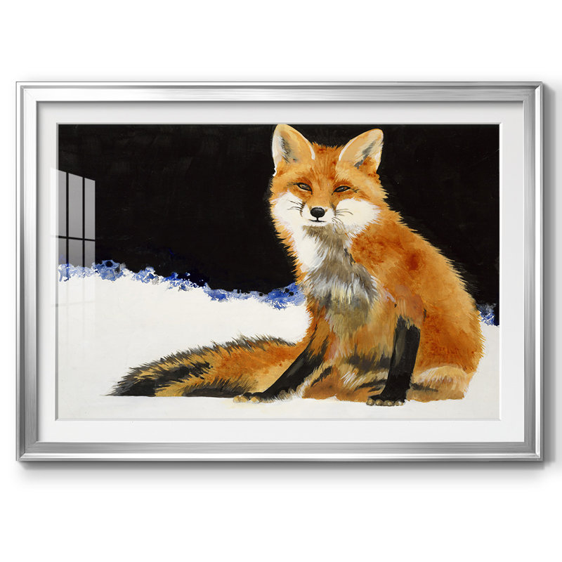 " Fox ", Silver, 27" H x 39" W x 1.5" D