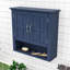 Armoire murale polyvalente, double rangement, tablettes réglables et tablette ouverte-1290165699
