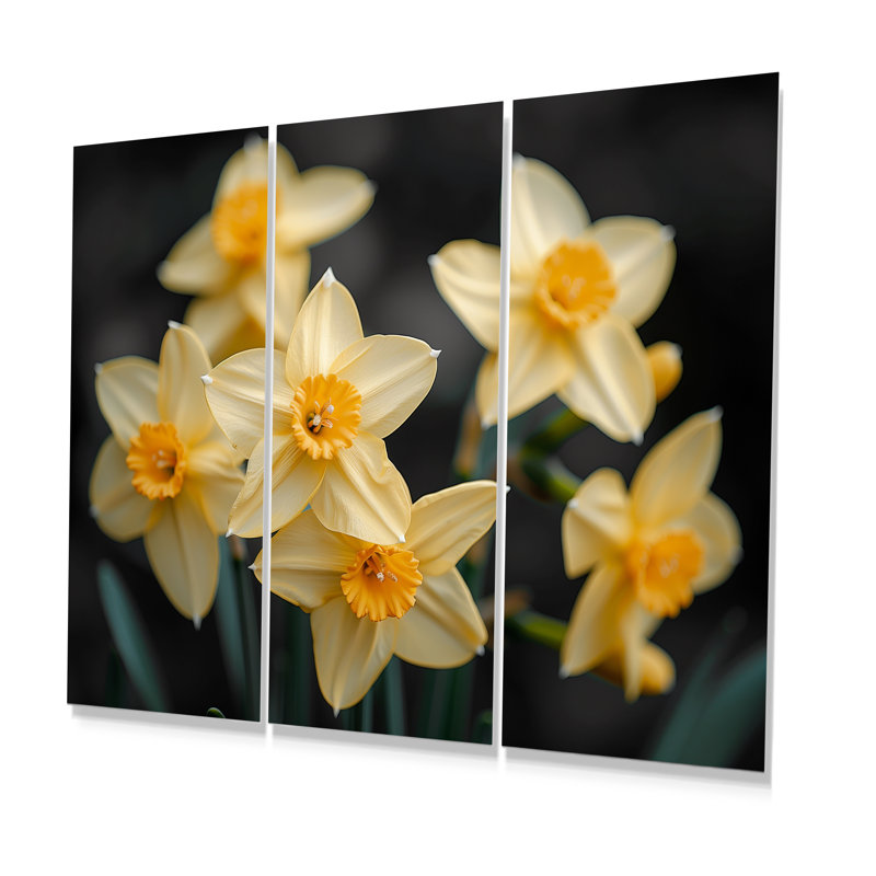 - Ensemble de reproductions d'art mural jonquilles, Métal métal, H 28 po x l 36 po x P 1 po