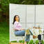 Paravent pliable 5,6 pi - Paravent en bois à persiennes avec charnières doubles - blanc, brun, naturel-538111148-538111147