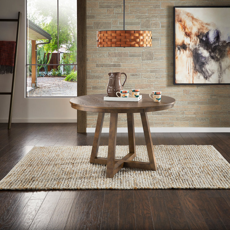 Cipolla Wood Finish Fixed Top Round Dining Table - 47"