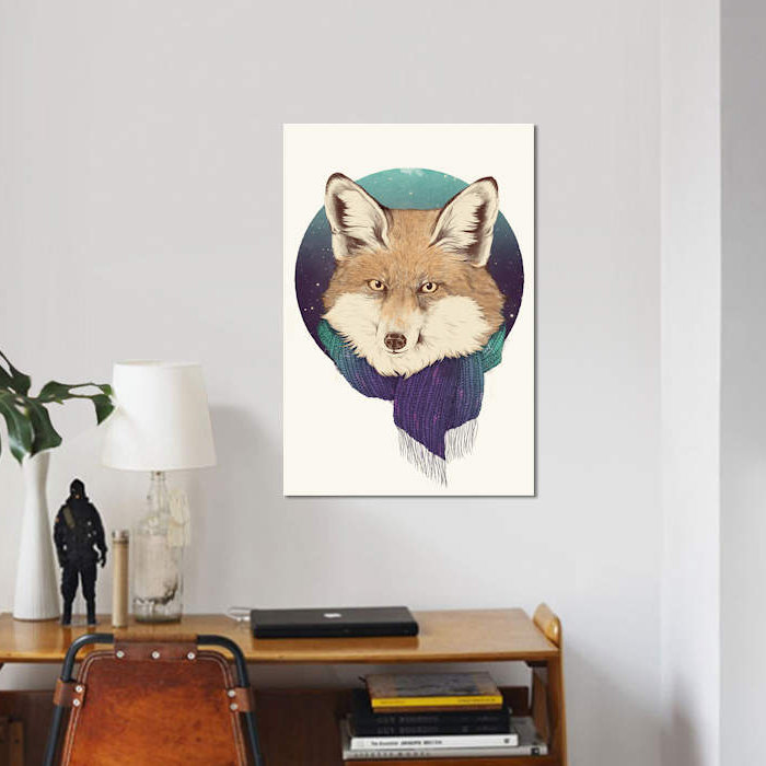 «Fox» par Laura Graves, impression sur toile, H 18 po x l 12 po x P 1,5 po, Toile tendue, Pas de tapis