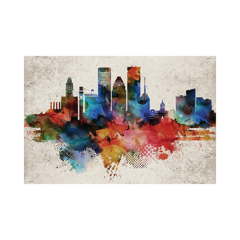 Baltimore Abstract - Wrapped Canvas Print, 66.04cm H x 101.6cm W