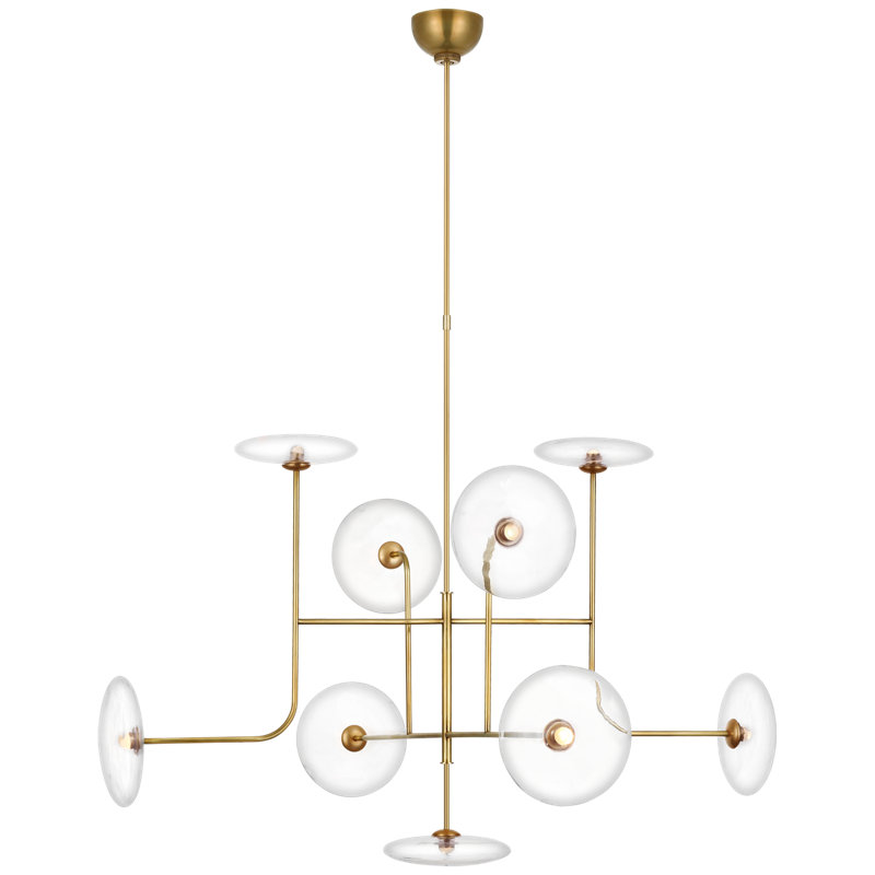 Ian K. Fowler Calvino X-Large Arched Chandelier, Hand Rubbed Antique Brass