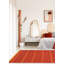 Tapis rouge en laine tissé à plat