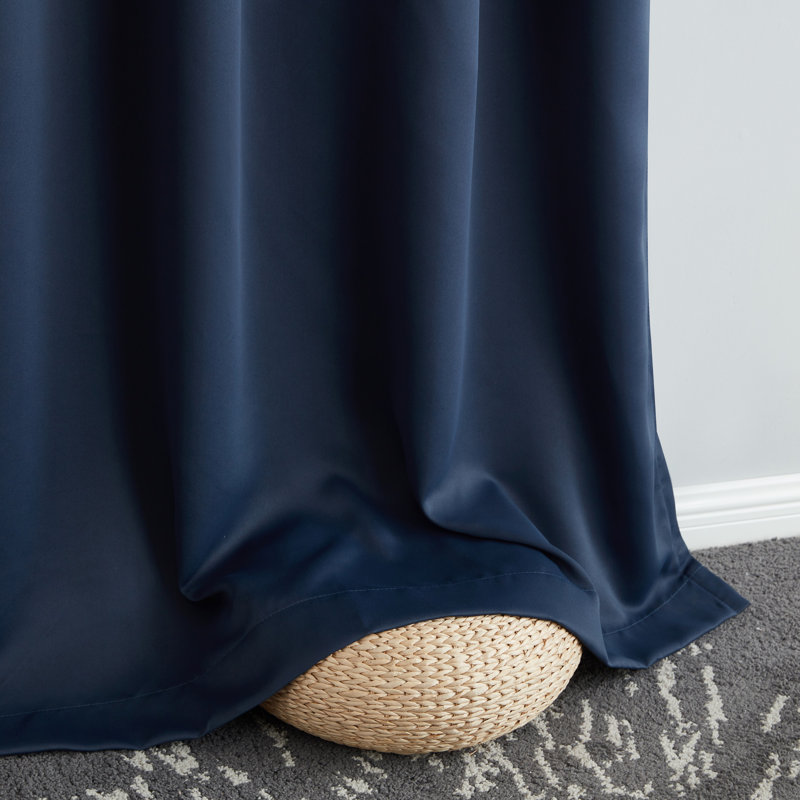 Arbas Curtain Pair, 52" W x 96" L, Navy Blue