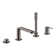 Lineare™ Double Handle Deck Mounted Roman Tub Faucet with Diverter and Handshower