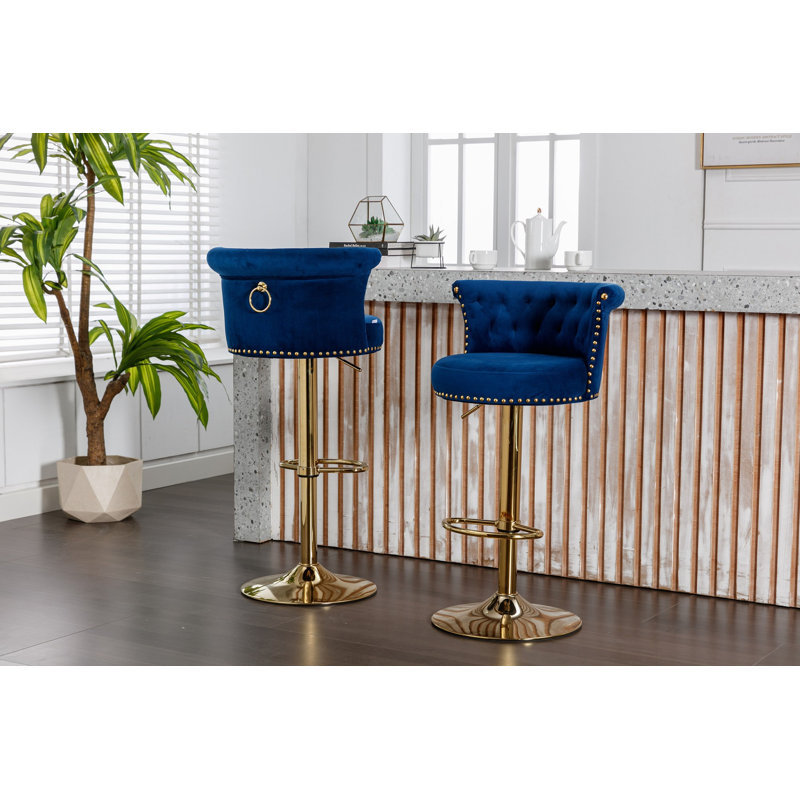 Ensemble de 2 tabourets de bar pivotants avec repose-pieds réglables avec repose-pieds pour la cuisine et la salle à manger 2PC / ENSEMBLE
