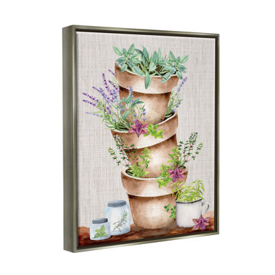 " Stacked Potted Herbs Garden "