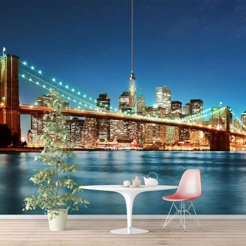Mur de Brooklyn Bridge In City, L 100 po x l 144 po