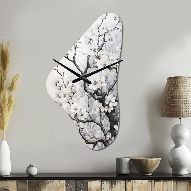 Horloge murale asymétrique en métal gris Sigrunn, Moyenne