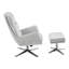 Fauteuil d'appoint pivotant confortable avec repose-pieds en chenille avec revêtement en métal et finition argentée-1414843781