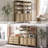 68.5''H Boho - Inspired Rattan Bookcase With Adjustable Shelf And Gold Accents-320077004