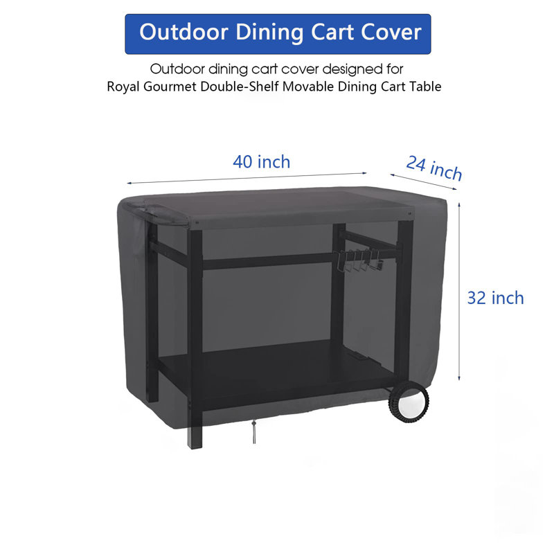 Housse de table de préparation extérieure pour chariot de salle à manger à deux tablettes Royal Gourmet
