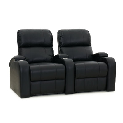 Upholstered Home Theater Seating with Cup Holder