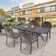 5-Piece Cast Aluminum Outdoor Dining Set With Rectangular Table And Random Color Seat Cushions