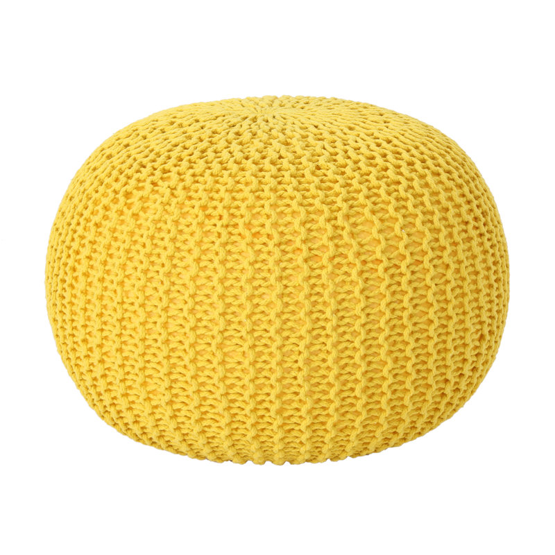 Moorer Upholstered Pouf, Yellow