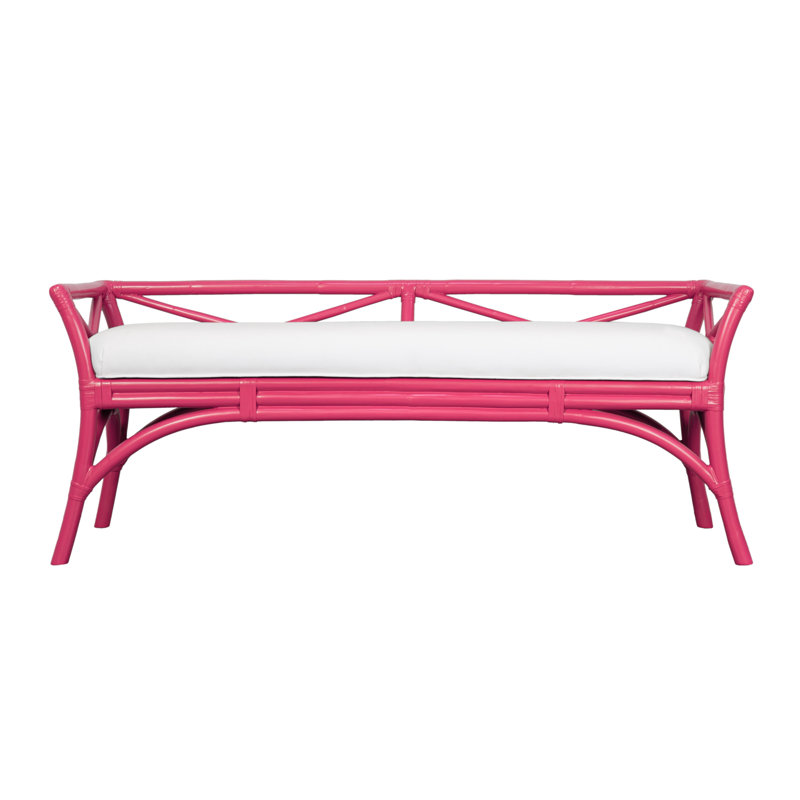 Wicker Bench, Hot Pink
