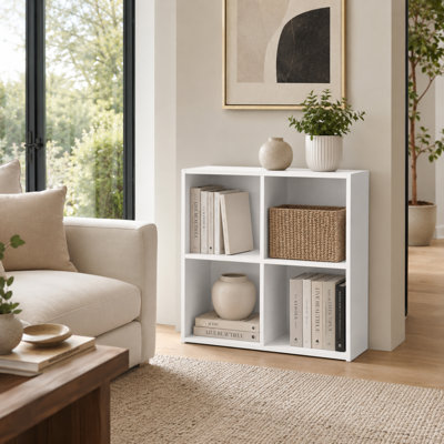Bibliothèque de rangement à 4 cubes Modern