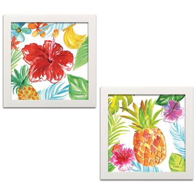 « tropicana v & vi », ensemble de 2 reproductions de peintures à l’aquarelle