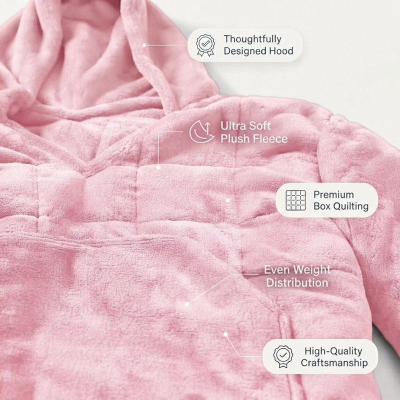 Wearable Weighted Snuggle Blanket, Pink