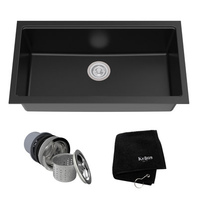 KRAUS Undermount Onyx Granite Kitchen Sink