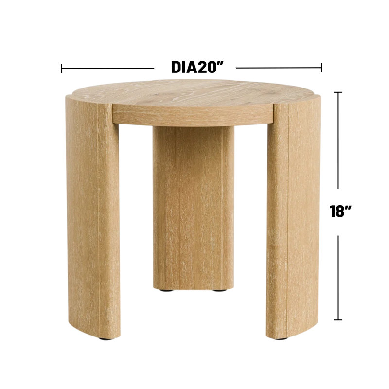 Table de bout en bois avec base en chêne