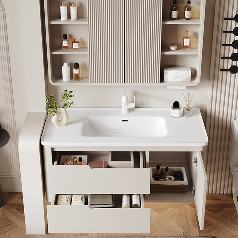 Armoire de salle de bain de style crème de luxe French Light, Crème, crème