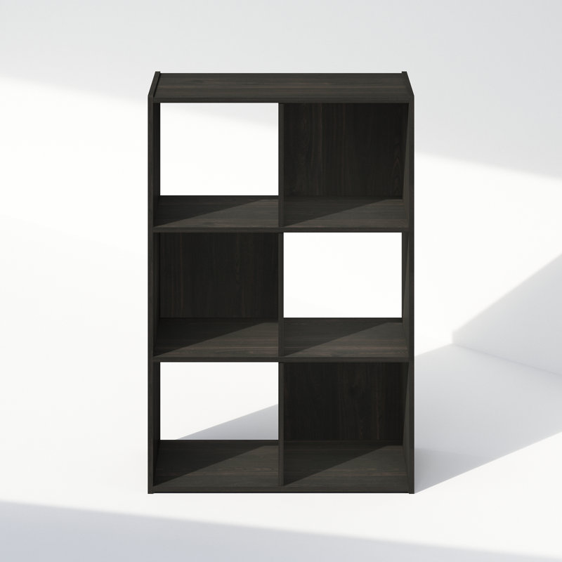 Bibliothèque cubique Anzalone, Espresso, (6 tablettes) H 35,4 po x l 23,7 po x P 11,7 po
