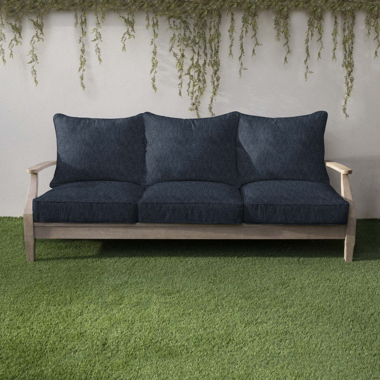 Sunbrella Bouclé Outdoor Sofa Cushion Set, Improve Indigo Sunbrella®