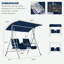 Balancelle de patio 2 places avec support, auvent réglable et porte-gobelet-1432277287