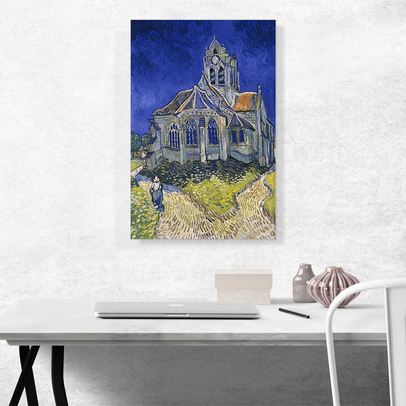 «The Church At Auvers 1890», reproduction, H 26 po x l 18 po x 1,5 po