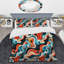 Ensemble de housse de couette en microfibre bleu et orange-718135612