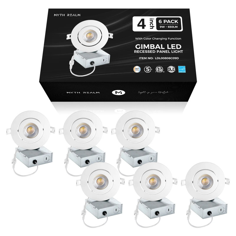 Ensemble de 6 ampoules encastrées réglables à DEL 4W 9W