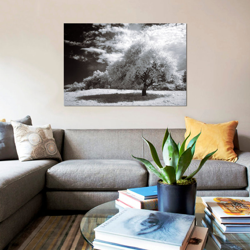 « paix », impression sur toile, H 18 po x l 26 po x P 1,5 po, Toile avec cadre noir, Pas de tapis