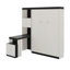 Lit escamotable double avec bureau, tablettes et armoires de rangement