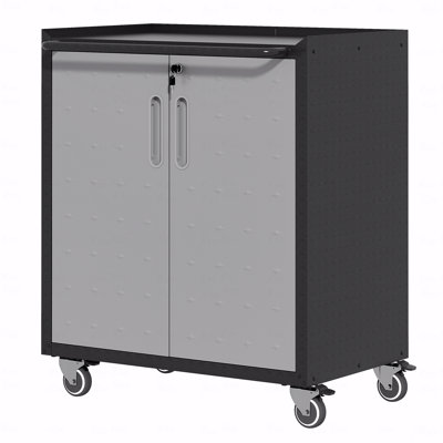 Armoire de rangement en métal robuste avec roulettes - Armoire de rangement pour outils robuste et durable