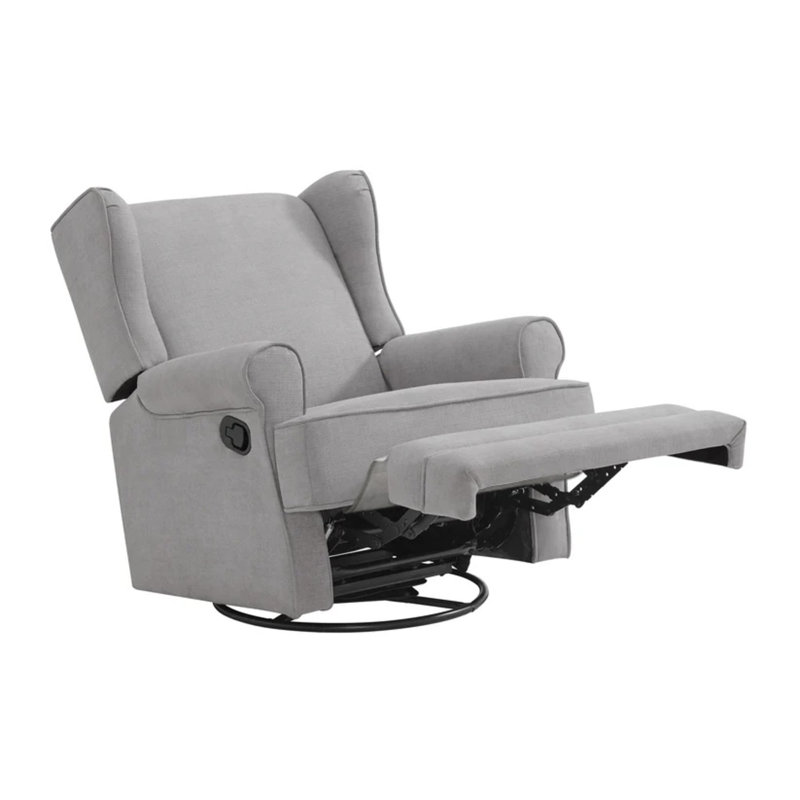 Oxford Baby Teegan Glider Recliner Rocking Chair 360 Degree Swivel for Nursery & Living Room, Gray