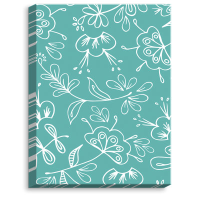 « bleu flore mix » par zara martina, impression sur toile tendue